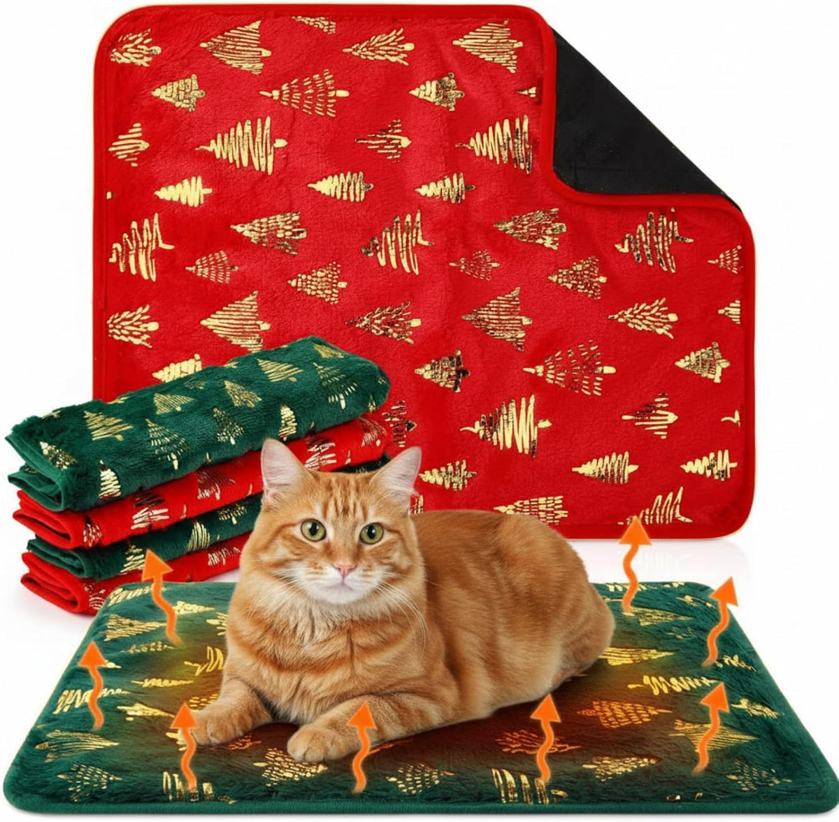 4 Pack Self Heating Cat Bed Cat Self Warming Pad with Removable Cover Extra Warm Thermal Pet Pad Washable Pet Crate Mat Anti Slip Kennel for Indoor Outdoor Pets(Star,16 x 20 Inches) - Image 14