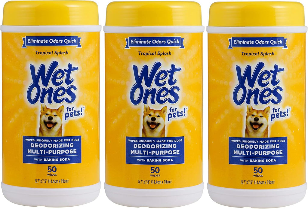 Wet Ones for Pets Deodorizing Dog Wipes with Baking Soda, Tropical Splash Scent - Multipurpose Deodorizing Pet Grooming Wipes in Resealable Canister, 50 Count - Image 13