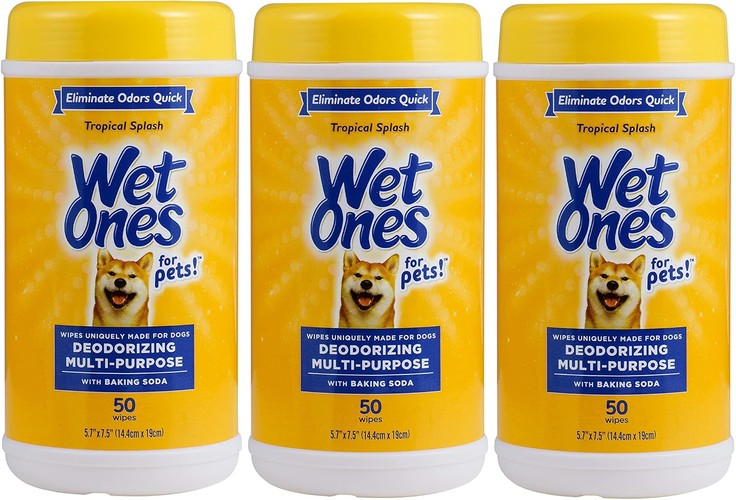 Wet Ones for Pets Deodorizing Dog Wipes with Baking Soda, Tropical Splash Scent - Multipurpose Deodorizing Pet Grooming Wipes in Resealable Canister, 50 Count - Image 13