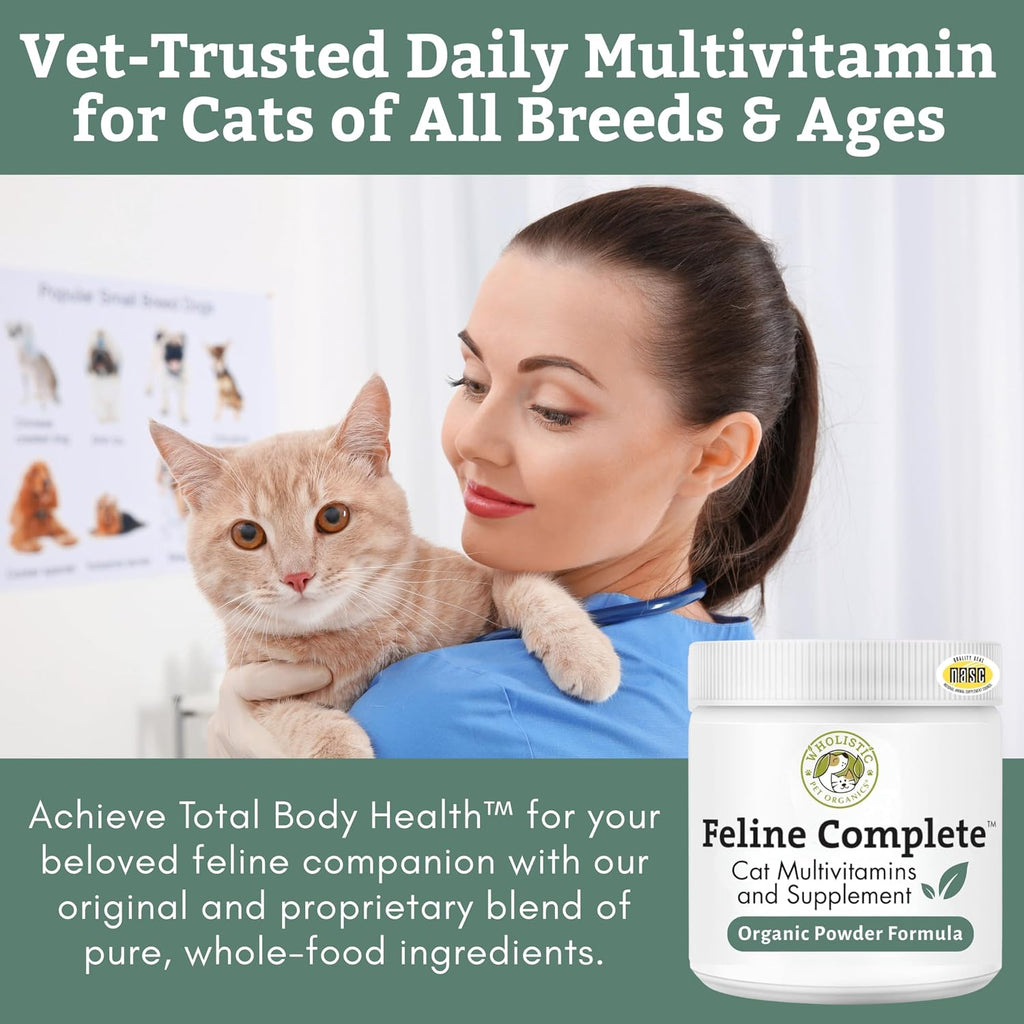 Wholistic Pet Organics Feline Complete daily feeding scoop and texture