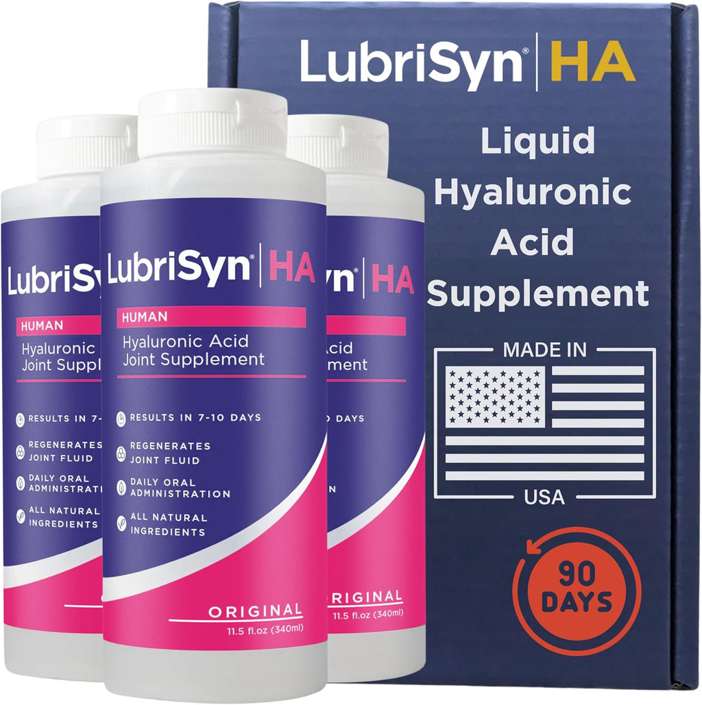 LubriSyn liquid hyaluronic acid oral joint supplement front view bottle
