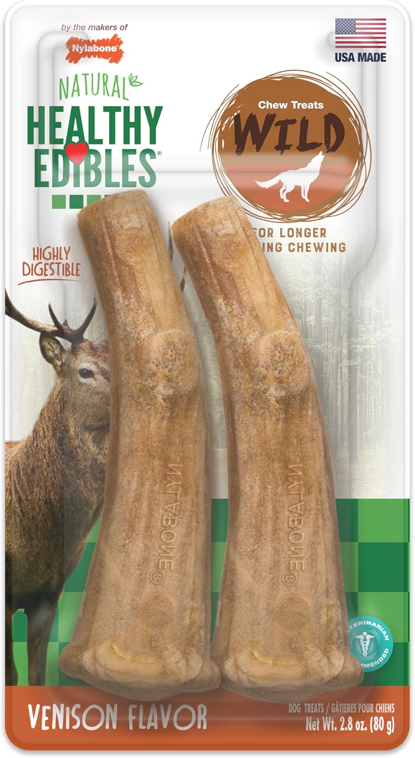 Nylabone Healthy Edibles WILD Natural Dog Chew Treats for Large Dogs, Long Lasting Dog Chew Bones Made in USA, Bison Flavor, For Dogs Up to 50 lbs. (1 Count) - Image 15