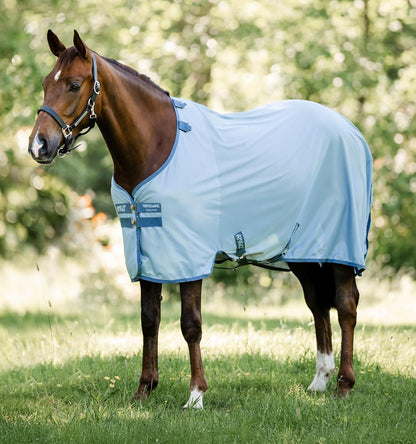 Horseware Amigo Bug Rug Fly Sheet Heather Blue front view premium protective equine gear