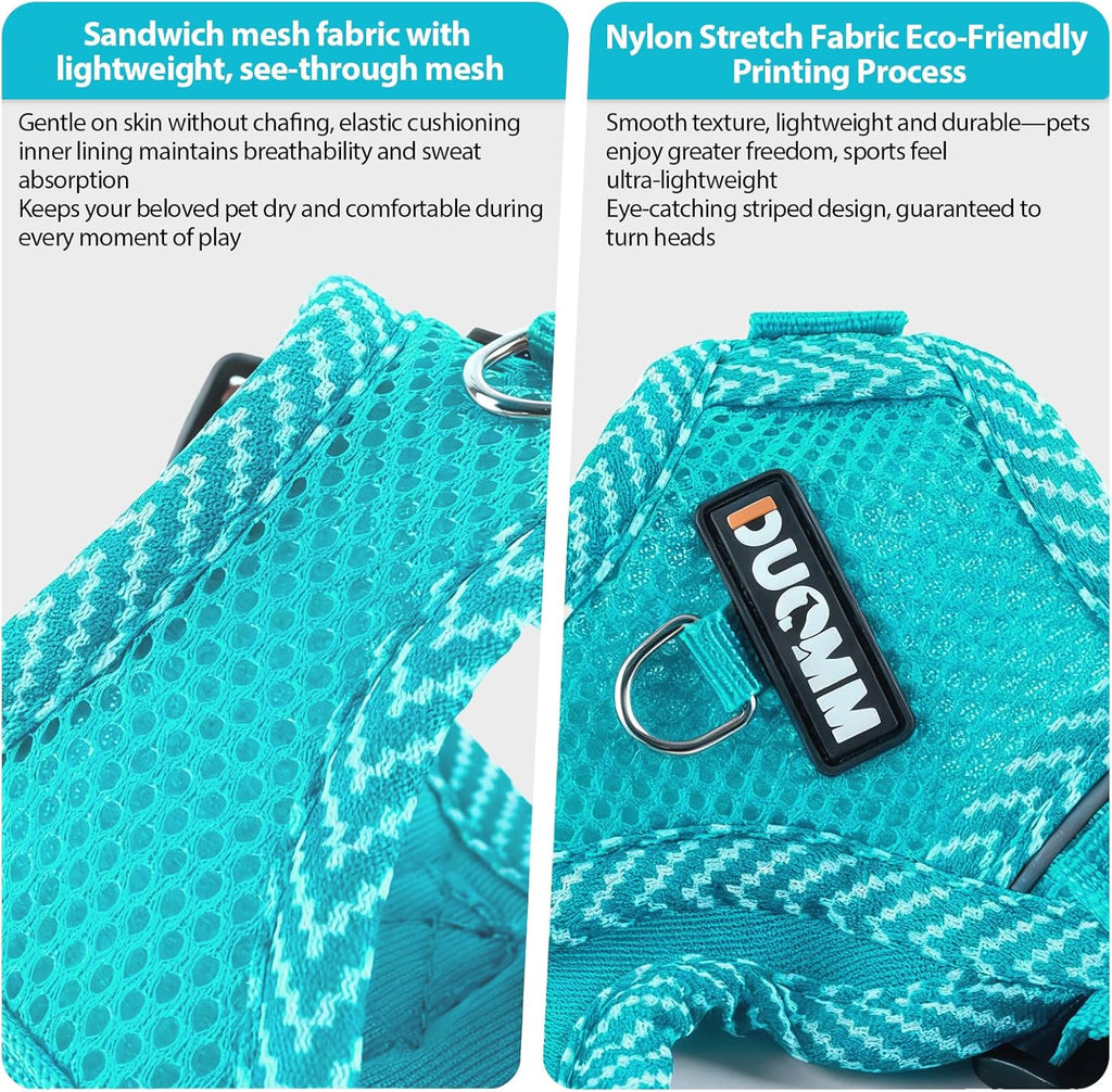 Wanheart breathable air mesh cat harness with durable metal D ring leash attachment