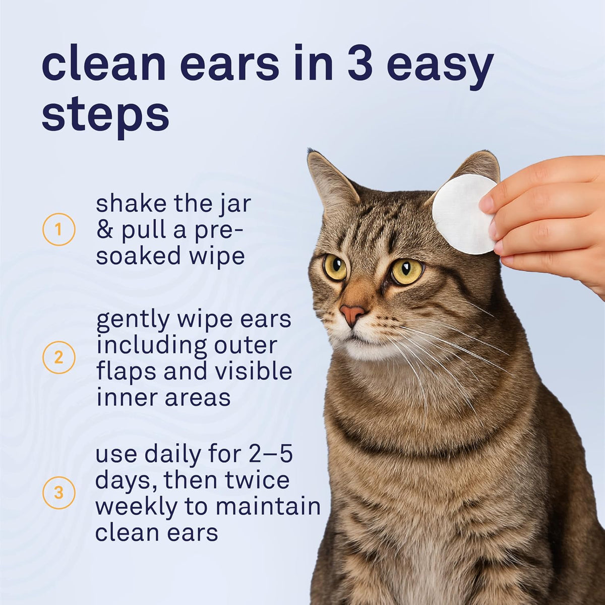 Demonstration of soft cotton pad texture for cat ears