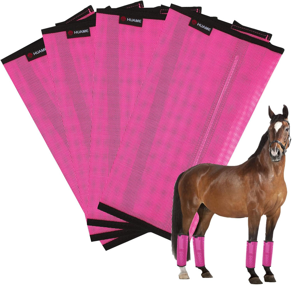 Horse Fly Boots, Breathable Mesh Protection Set of 4, Comfortable Horse Leggings, Breathable Mesh Design, Equine Supplies for Reduce Stomping, Hoof Damage & Leg Fatigue (Purple, Large) - Image 14