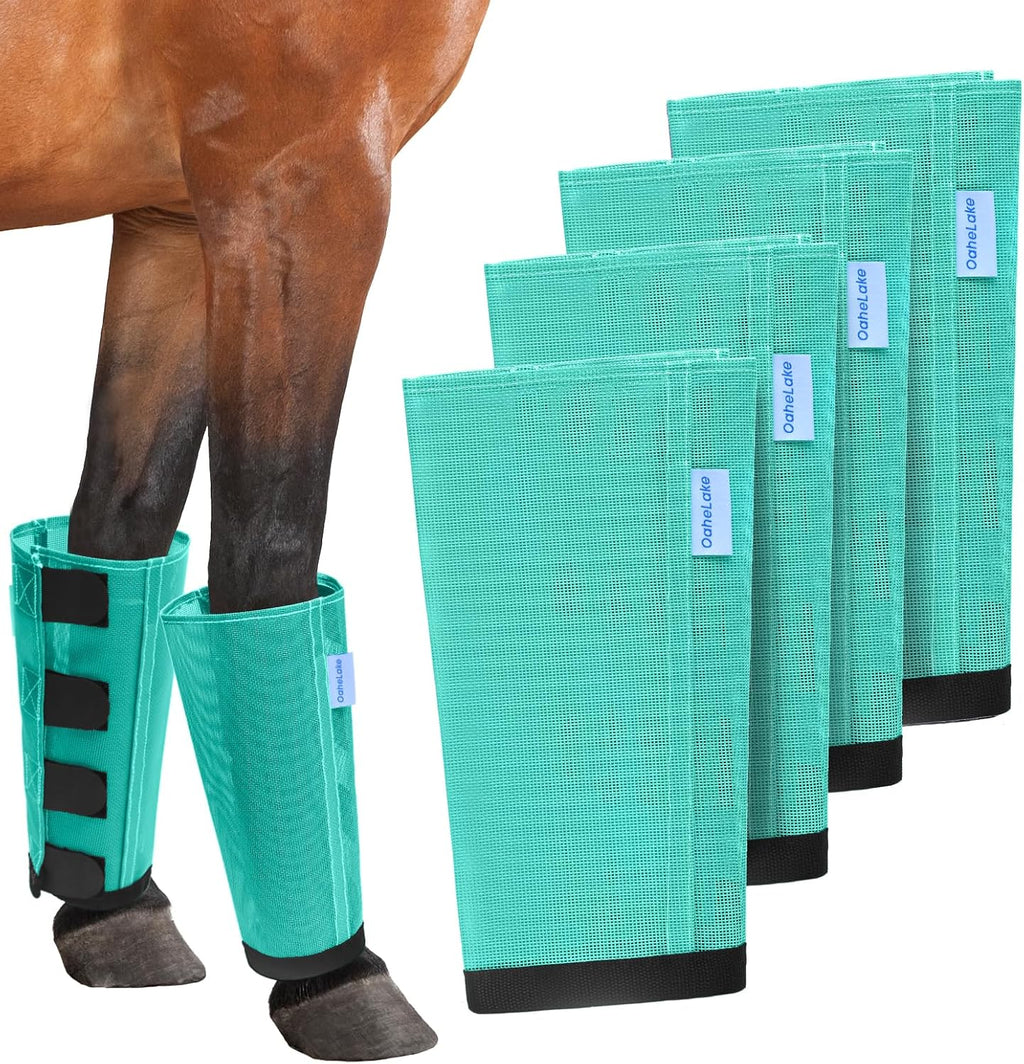 Mesh Horse Fly Boots Set of 4, Loose Fitting Leggings for Horses, Reduce Stressful Stomping, Breathable Adjustable and Universal Fit for 4 Legs, Reliable Stay Put (Blue) - Image 10