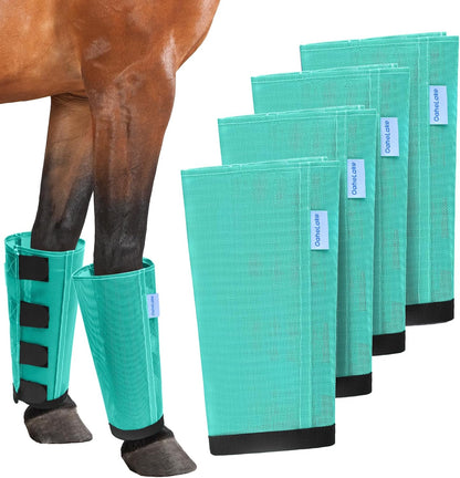 Mesh Horse Fly Boots Set of 4, Loose Fitting Leggings for Horses, Reduce Stressful Stomping, Breathable Adjustable and Universal Fit for 4 Legs, Reliable Stay Put (Blue) - Image 10