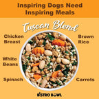 Back of Whole Life Pet Bistro Bowl bag showing serving instructions