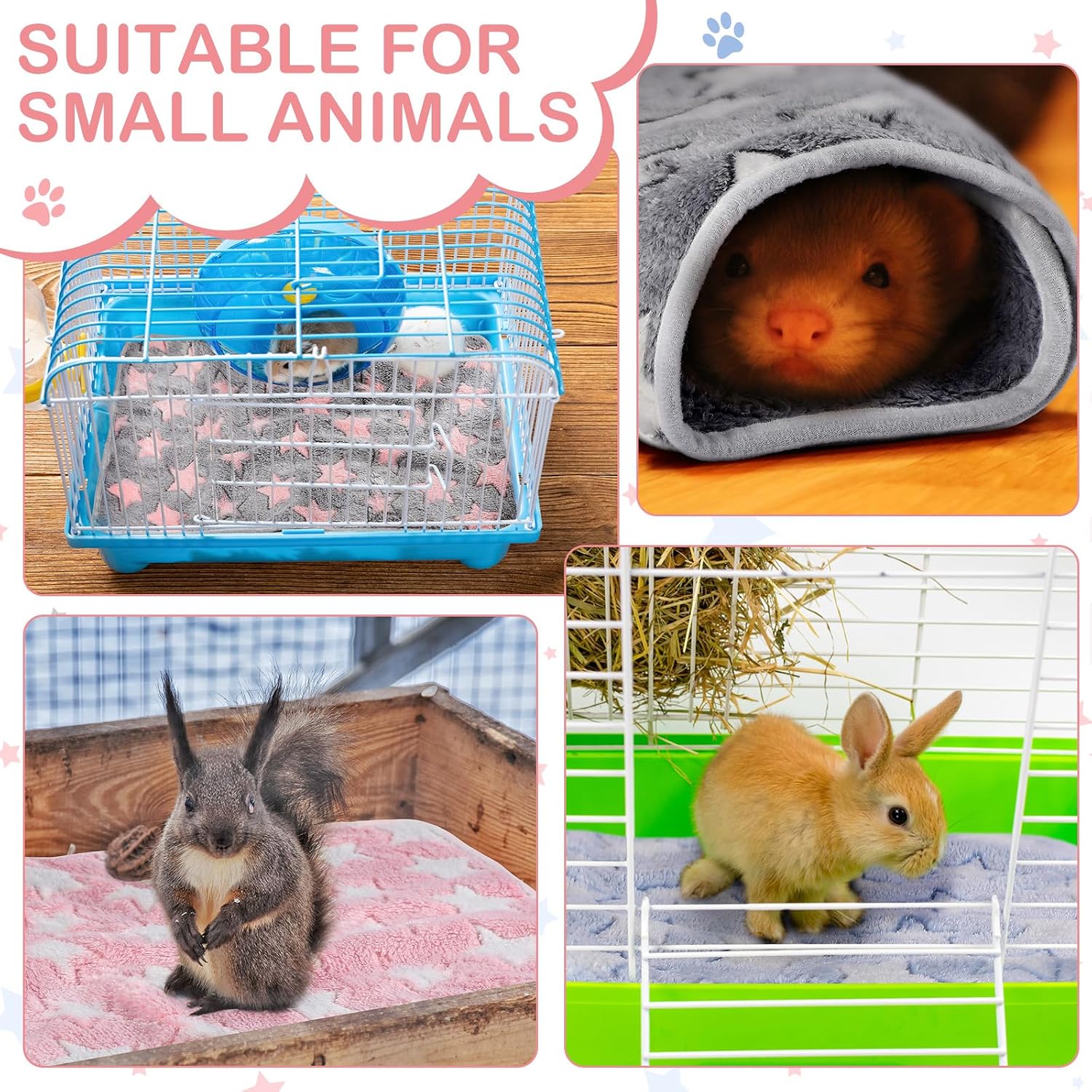 Reginary washable pet blankets for small animals set