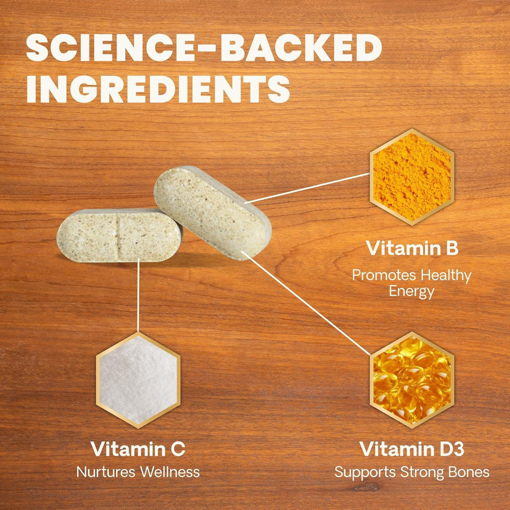 Back view of VetriScience Canine Plus supplement bottle showing ingredients