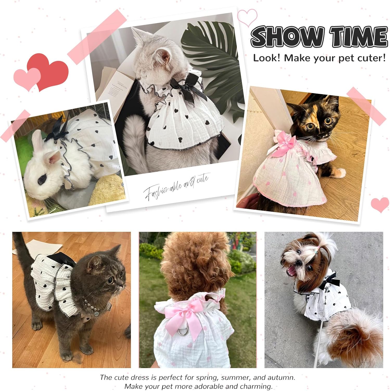 Premium puppy summer dress showcasing the durable integrated metal leash ring