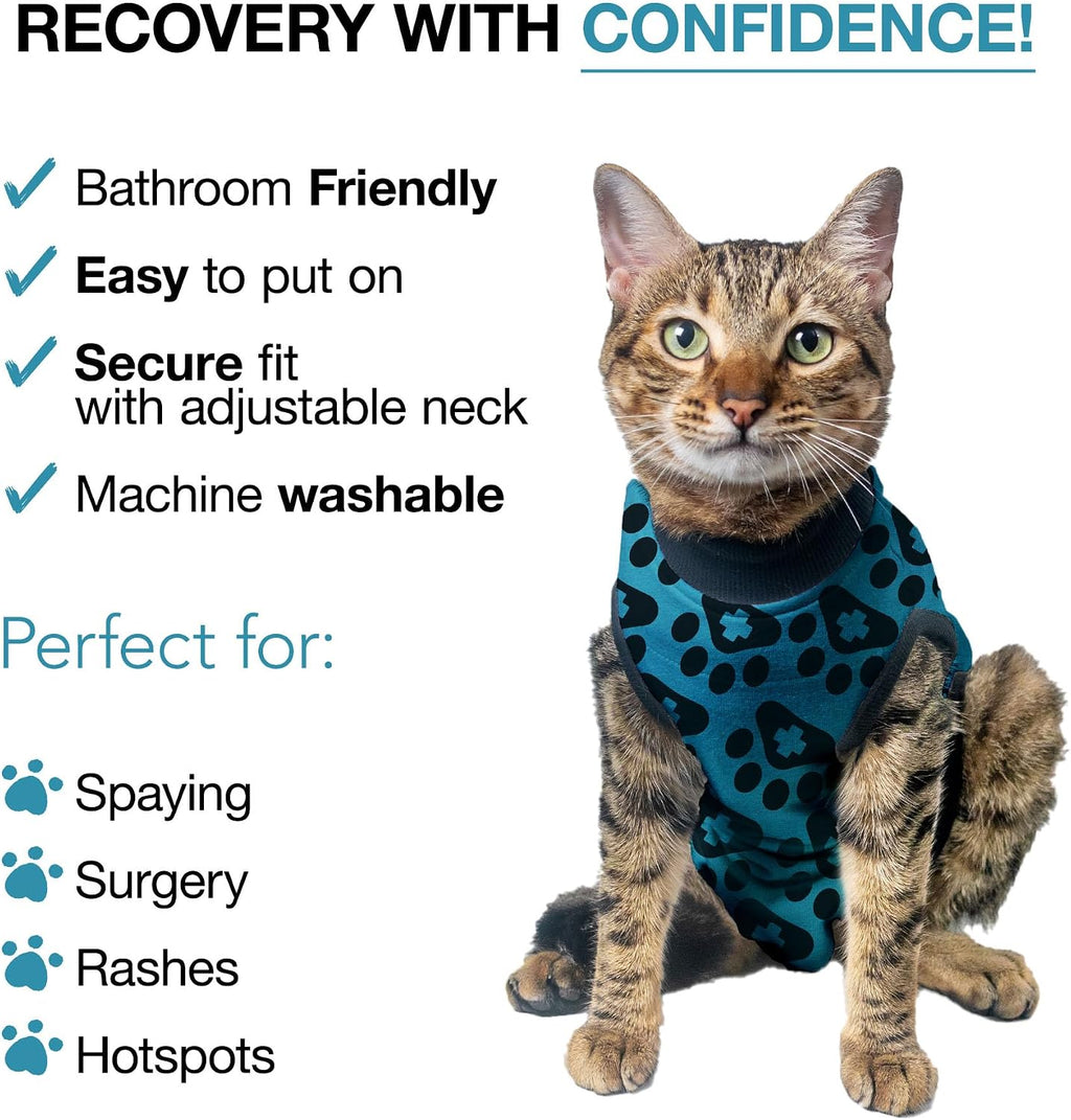 Close-up of secure snap and velcro closures on cat garment