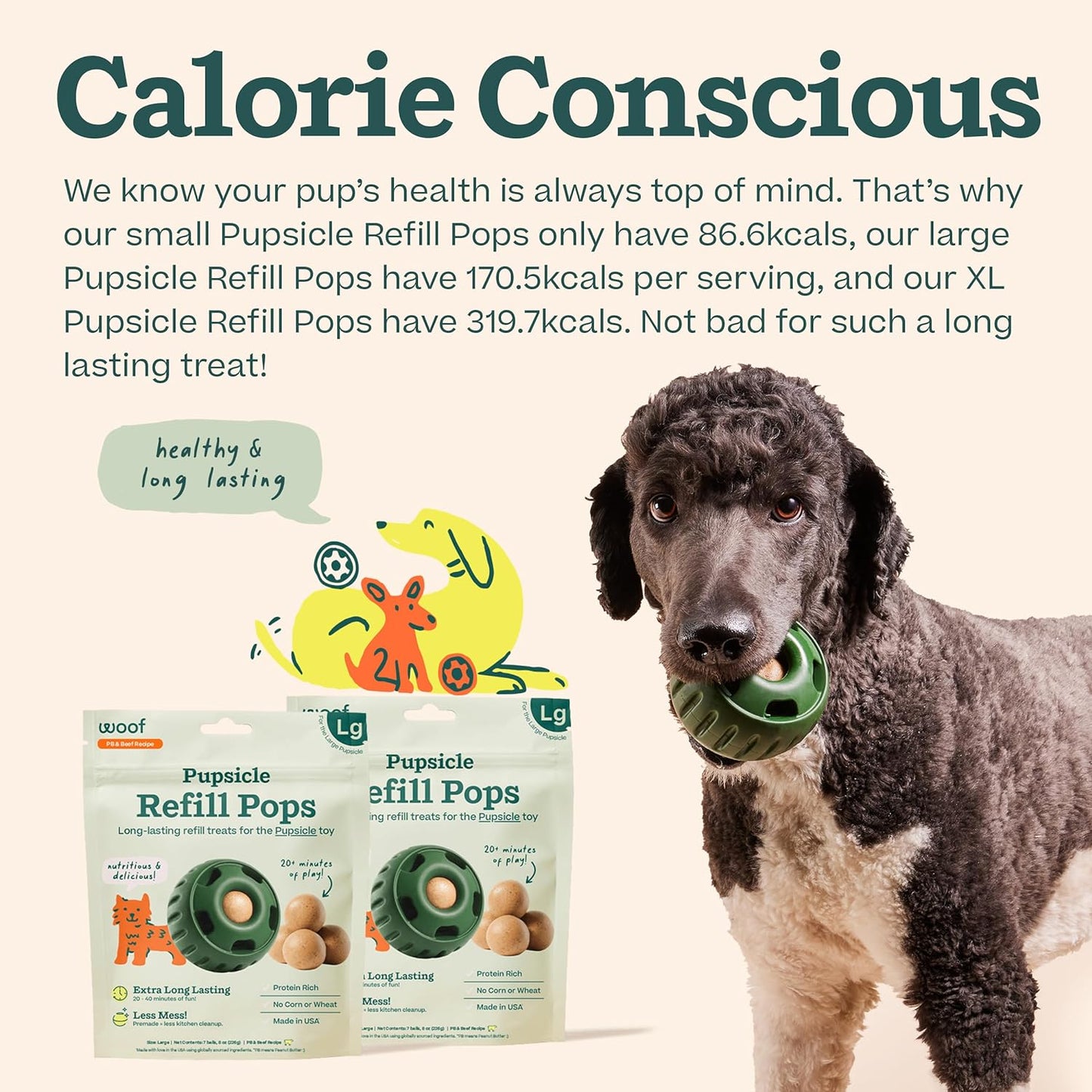 Nutritious USA-sourced pet snacks packaged in a 7 count bag.