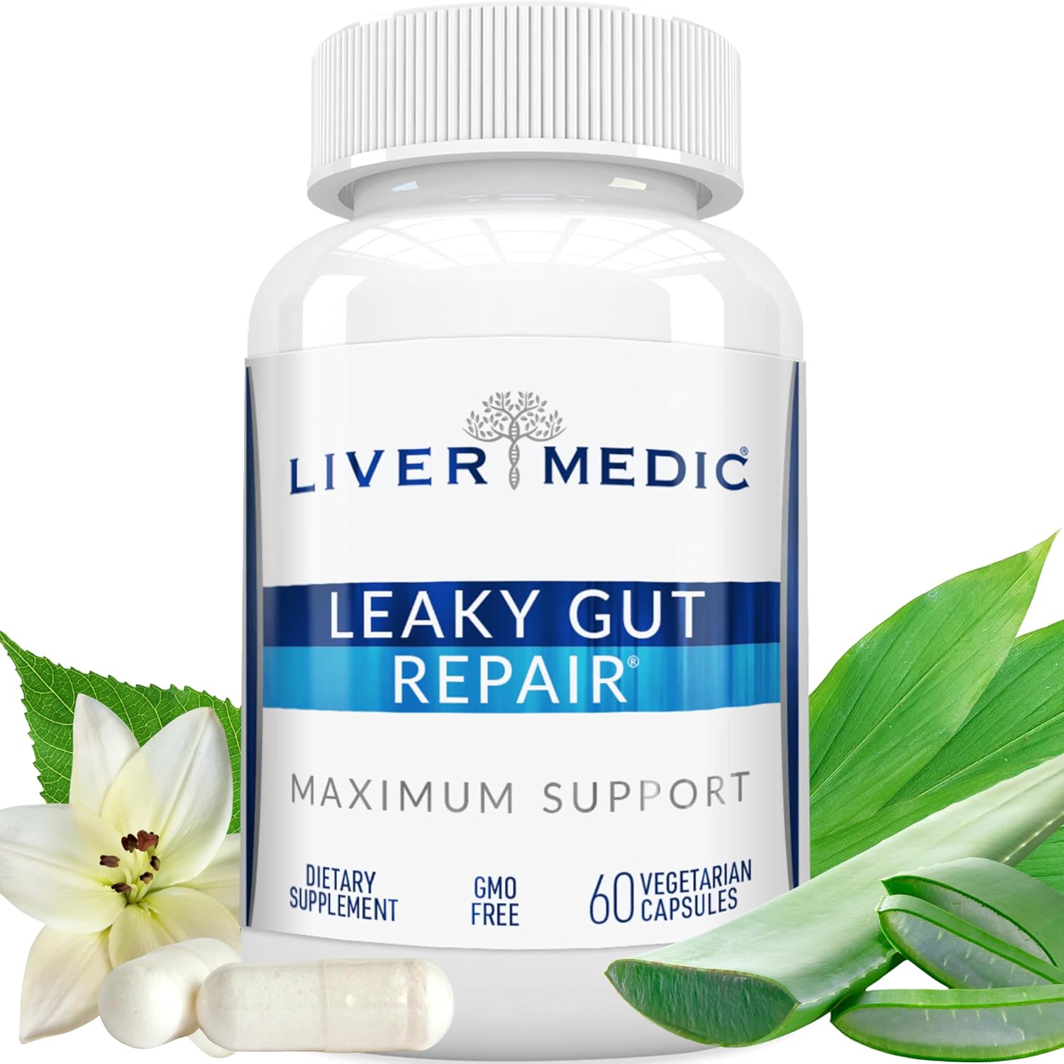 Liver Medic Leaky Gut Repair 60 capsules front view packaging