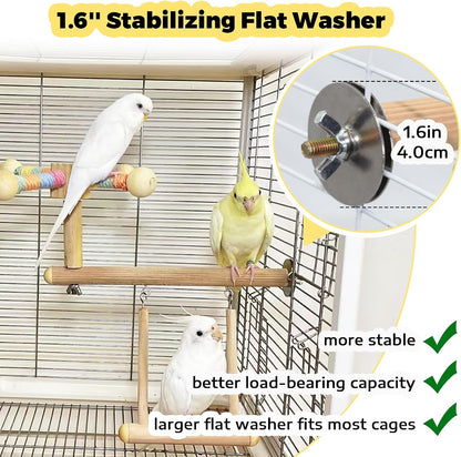 Stabilizing washer installation detail on Jevnd bird perch stand