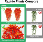 Hamiledyi reptile plants installed in a lizard enclosure with suction cups.