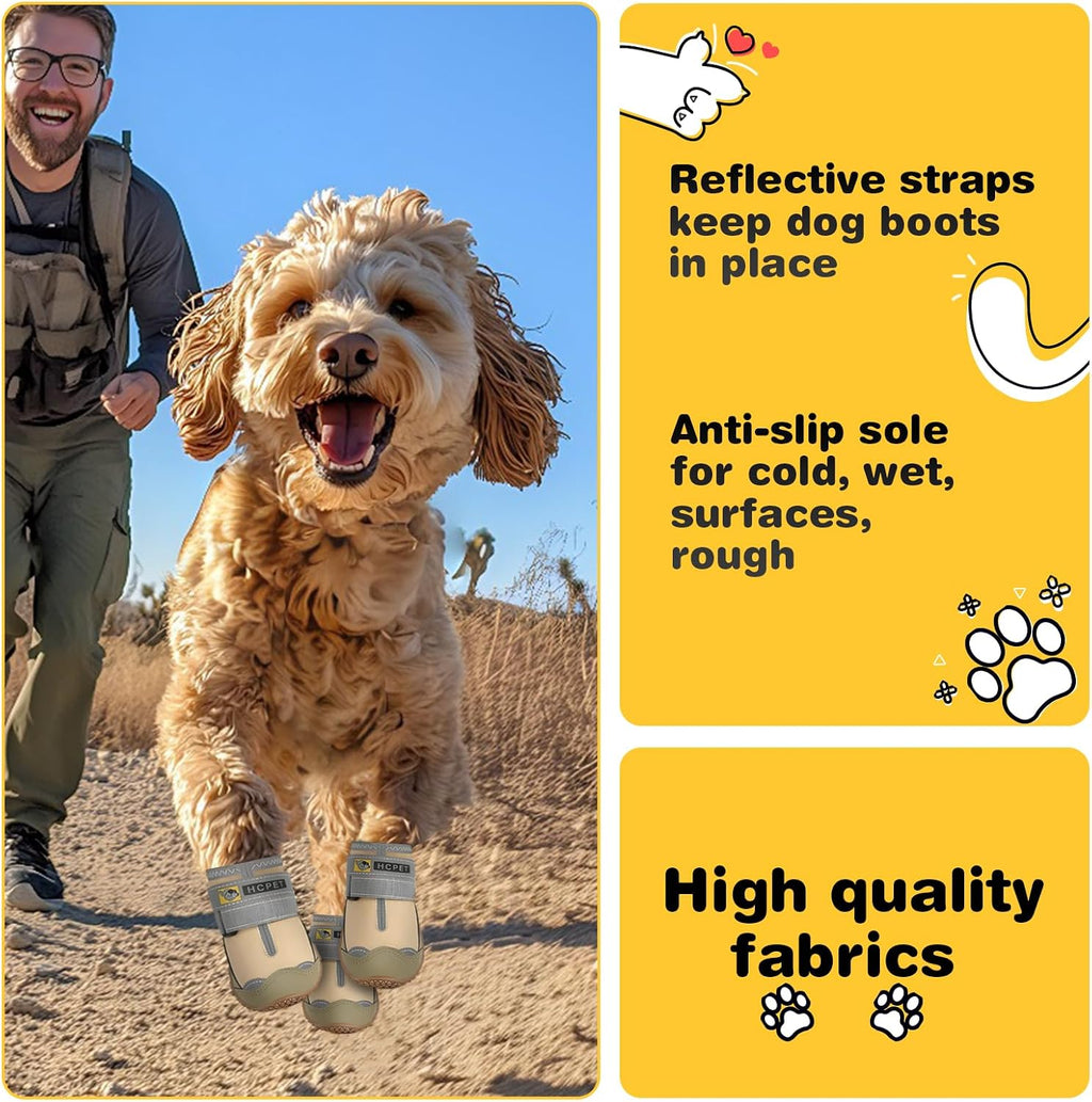 Side view of Hcpet rugged rubber sole dog boots