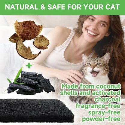 Installing a replacement charcoal filter pad into a cat litter drawer