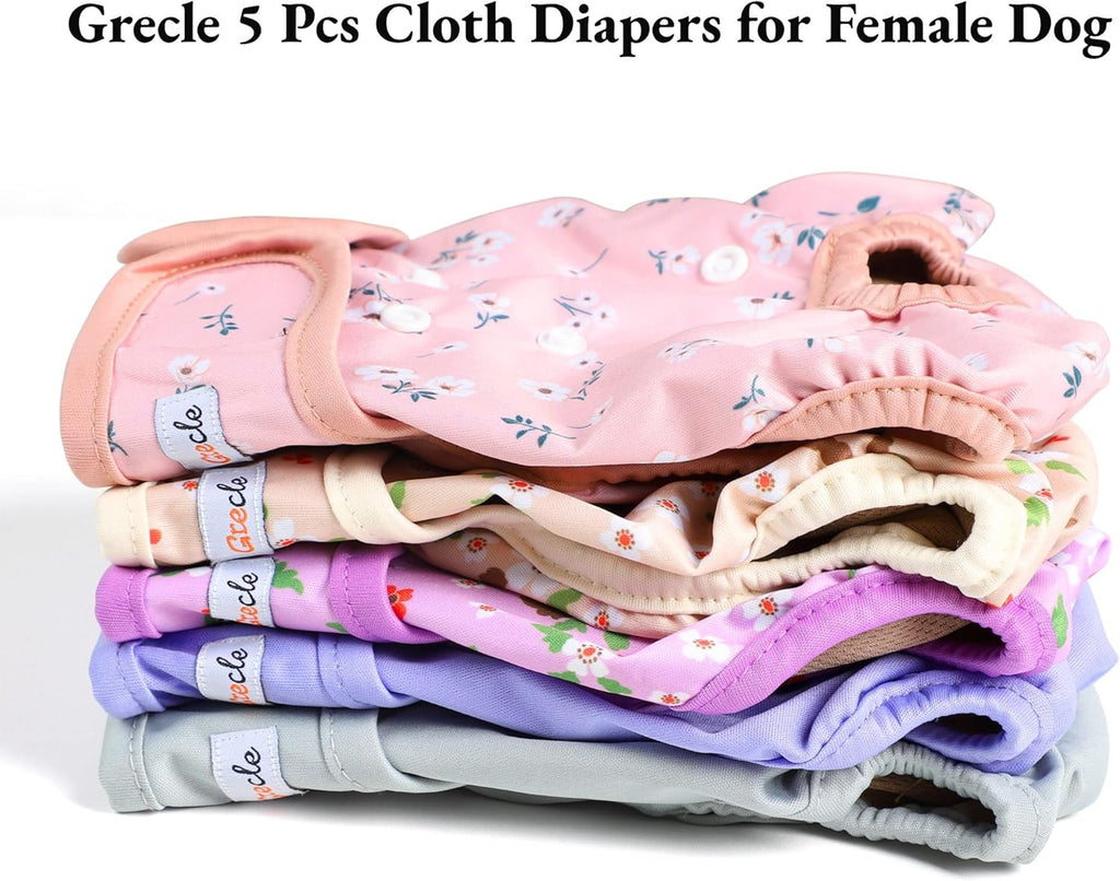 Grecle washable pet underwear displaying the adjustable snap button closure system