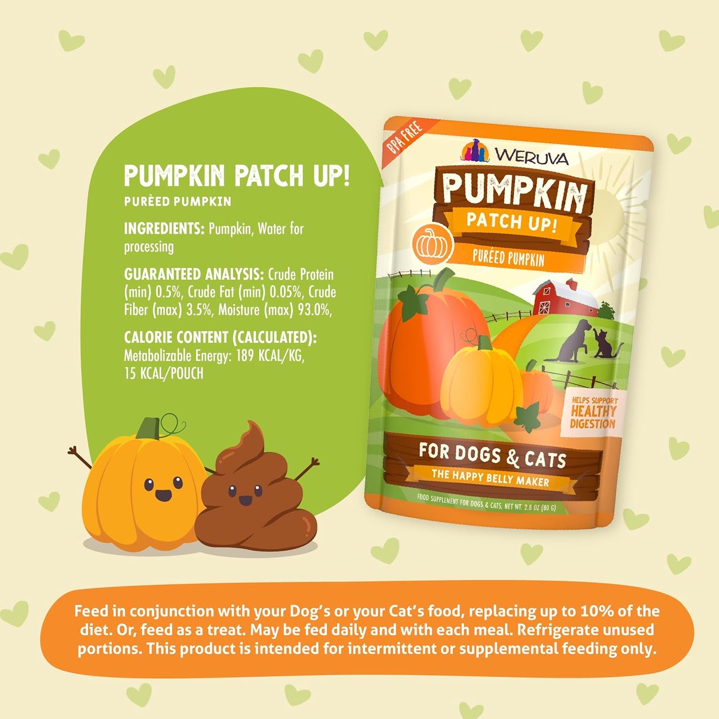 Weruva Pumpkin Patch Up pet supplement pouch label ingredients list