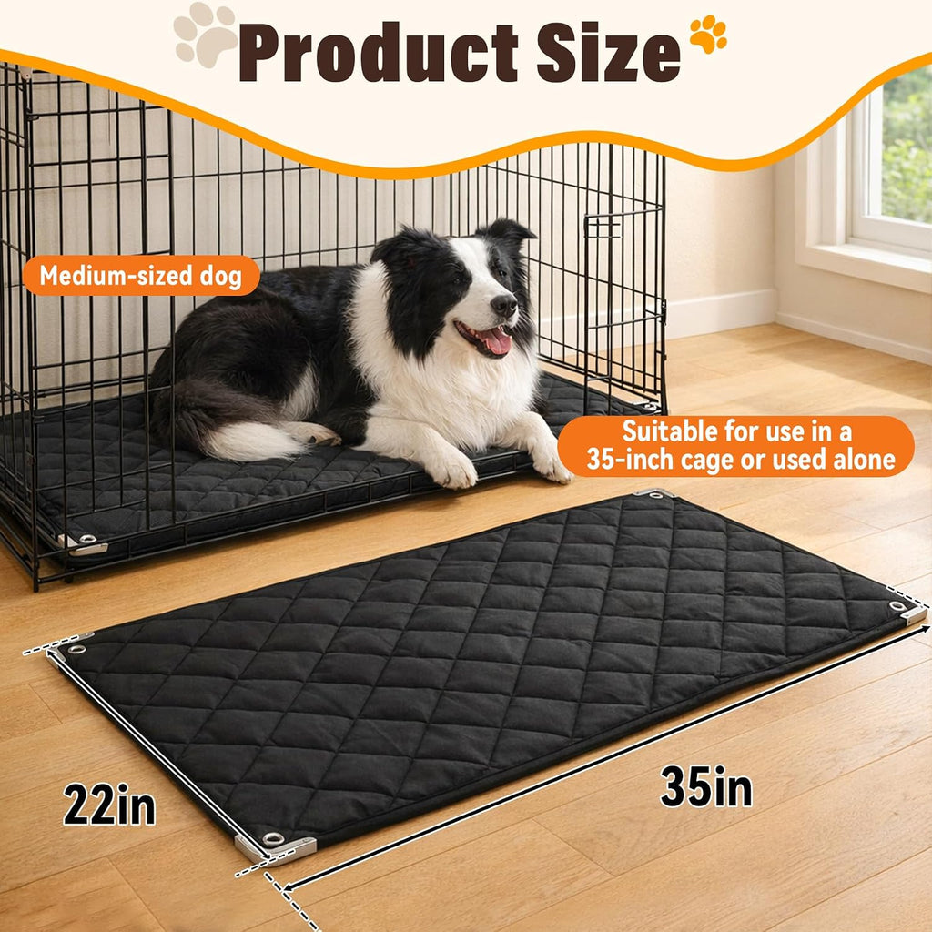 Brobear heavy duty dog bed mat with metal anchoring rings close up view.