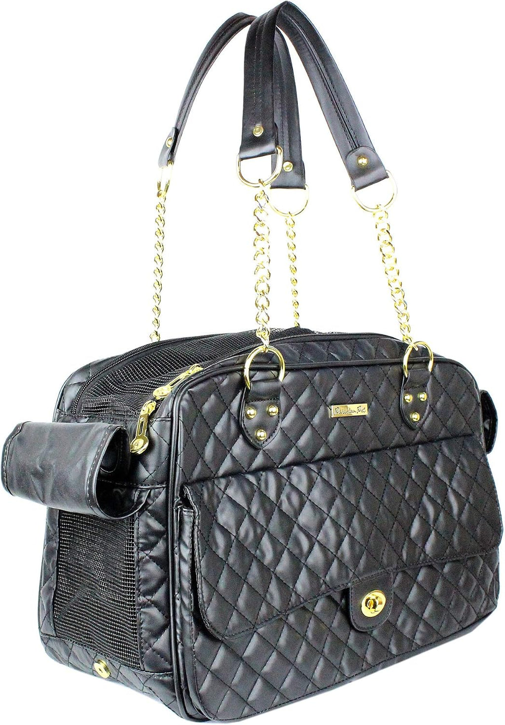 Parisian Pet London Quilted Dog Purse front view