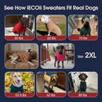 IECOii green pet sweater for large dogs high cut belly design details