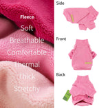 Fitwarm pet fleece warm clothes high cut belly design display.