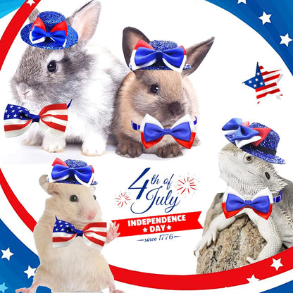 Close up detail of the adjustable elastic chin strap and buckle closure on the mini patriotic rabbit top hat.