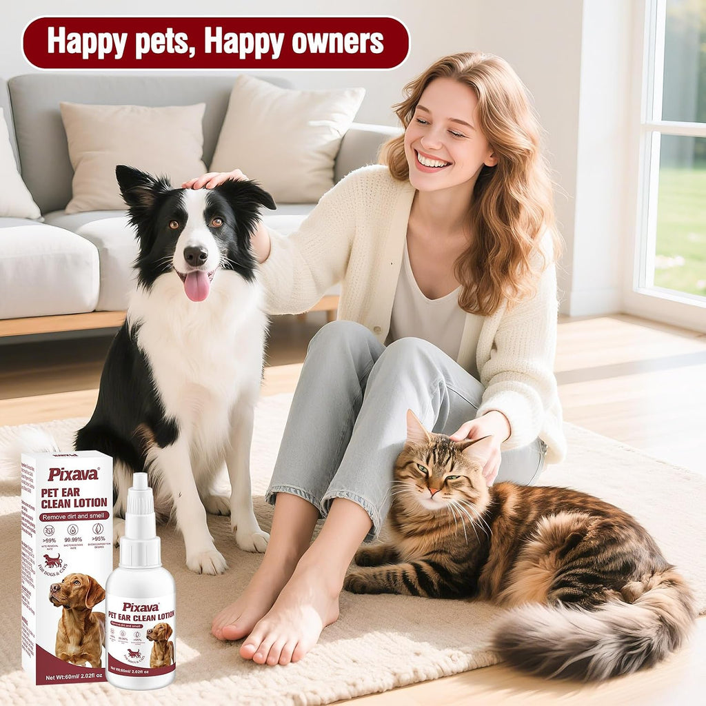 Pixava pet ear cleaning lotion in retail packaging