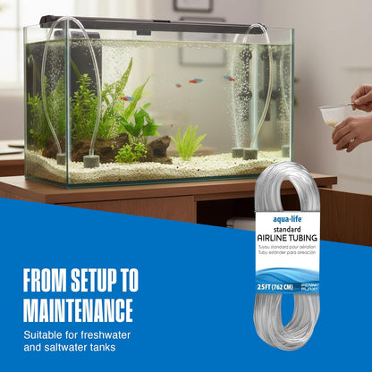 Standard four millimeter inner diameter aquarium air line hose close up