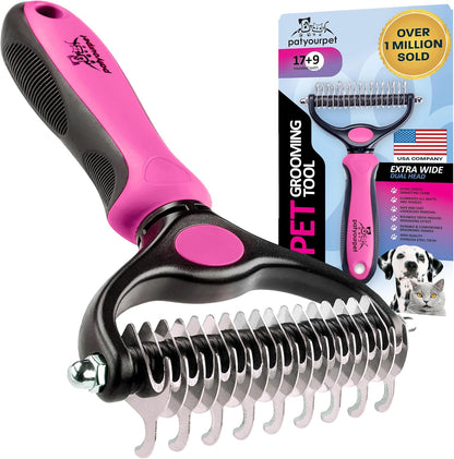 Pat Your Pet Deshedding Dog Brush For Shedding - Cat Brushes For Indoor Cats, Double-Sided Cat Brush Deshedding & Grooming Tool For Long Haired And Short Haired Dogs, Skin-Friendly - Image 9