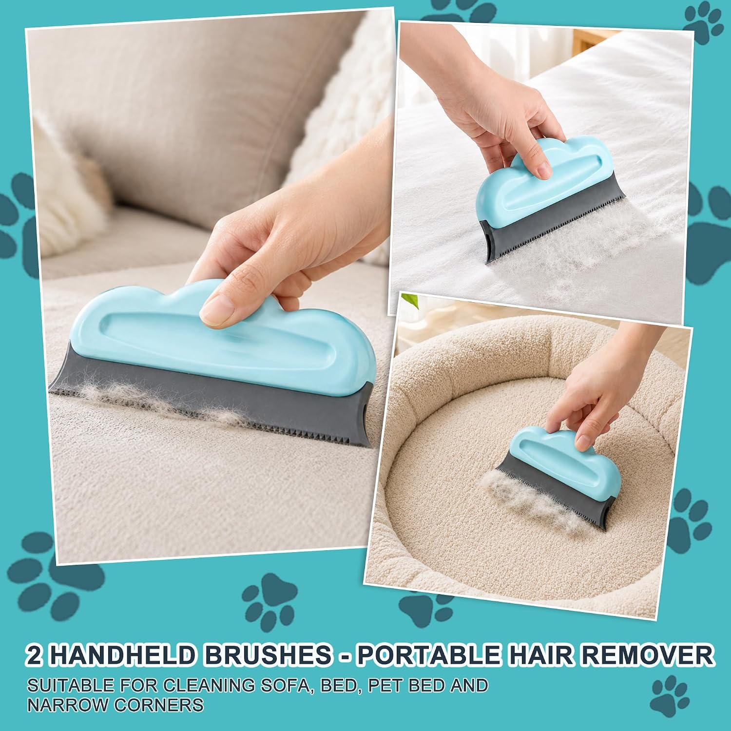 Philorn carpet rake set including long handle and handheld scraper