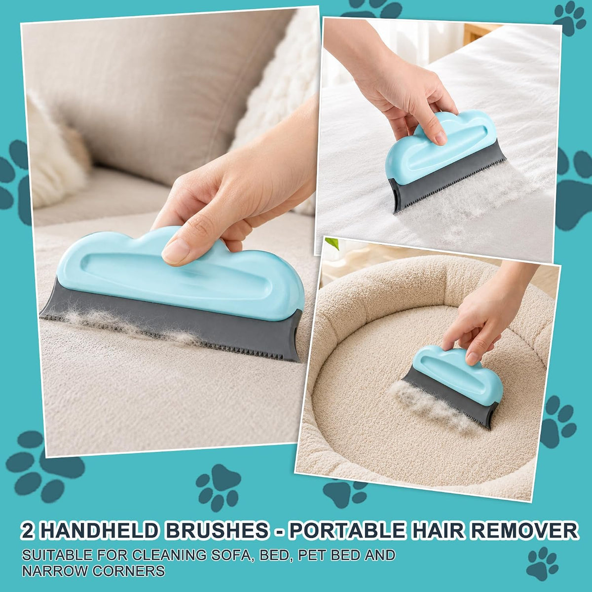 Philorn carpet rake set including long handle and handheld scraper