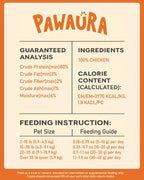 Pawaura freeze dried chicken treats nutritional information label