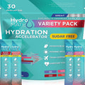NatureWorks HydroMATE electrolyte powder variety pack front view for rapid hydration.