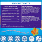 Cat Allergy Relief Chews, 500 Crunchy & Krill Core with Omega-3 Probiotic for Cats, Immunity Supports Seasonal Itching Paw Licking & Scratching Itchy Skin & Coat Support for All Breeds Chicken Flavor - Image 10