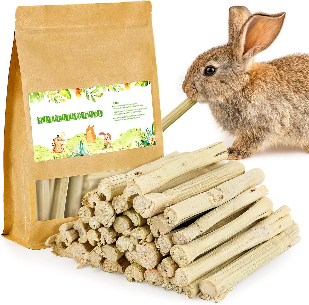 25pcs Rabbit Timothy Hay Toy for Bunny Small Animal Treats Natural Grass Stick Chew Toys Snacks Molar Teeth Grinding for Guinea Pigs Chinchillas Hamsters - Image 9