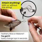 Forever Stick - The Unbreakable Cat Wand Toy, Durable Cat Toy Wand, Extra Long Cat String Toy, Cat Fishing Pole Toy for Bored Indoor Adult Cats, Cat Stick Toy, Cat Feather Wand, Cat Teaser Wand - Image 9