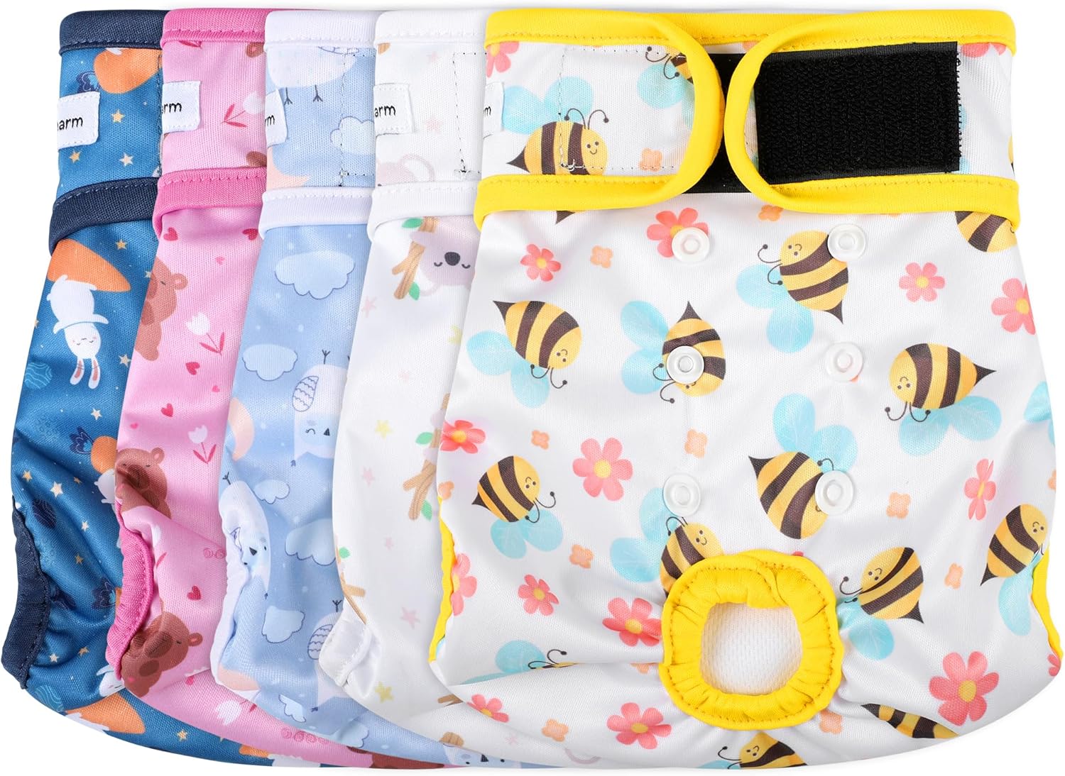 5 Pack Reusable Diapers for Doggie, Highly Absorbent Dog Diapers Female for Pet with Incontinence or Frequent Urination, Small Dog Diapers Female, Flowers - Image 9