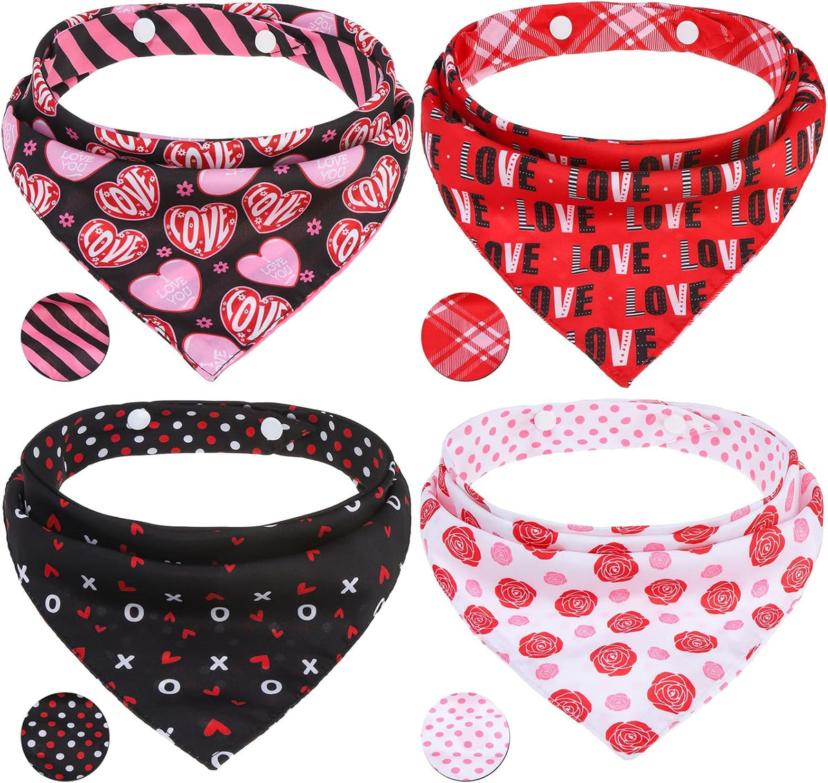 PAWCHIE Dog Cooling Bandana Small, 4 Packs Ice Cool Pet Triangle Scarf Bibs Reversible Styles, Summer Adjustable with Two Snaps, Kerchief Set Accessories for Dogs, Puppy, Cats - Image 12