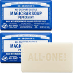 Dr. Bronner's peppermint castile bar soap front view packaging