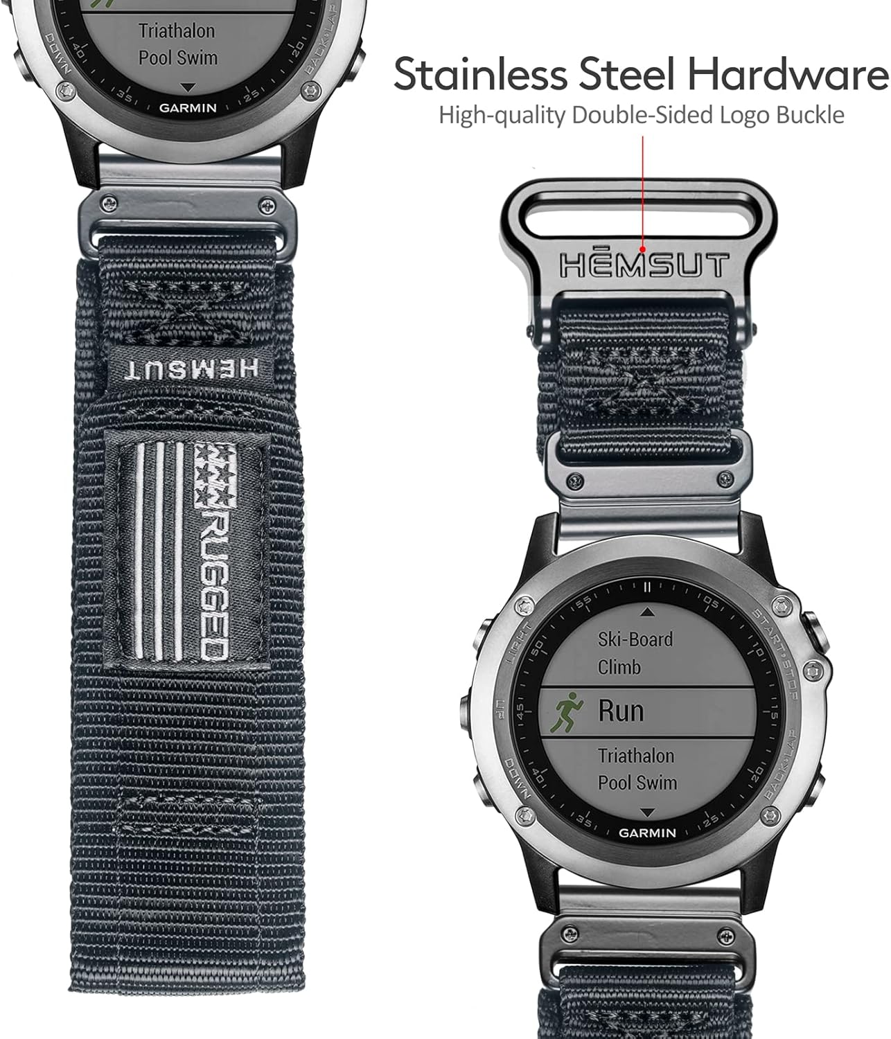 Hemsut H rugged replacement band for men on outdoor adventure