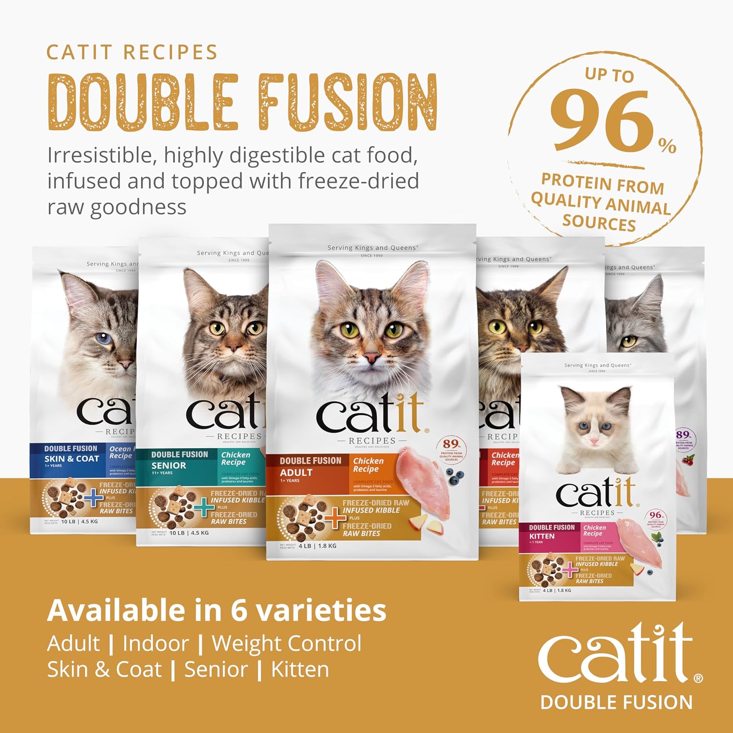 Catit raw freeze dried meat infused kibble close up texture