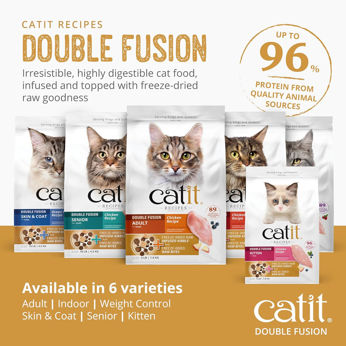 Catit raw freeze dried meat infused kibble close up texture