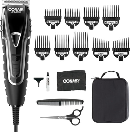 Conair Barber Haircut Clippers front view showing the ergonomic no slip grip handle