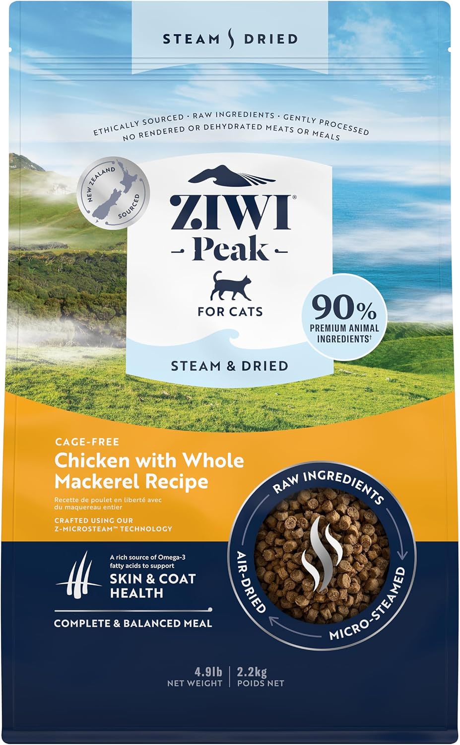 ZIWI Peak Steam & Dried Cat Food - Wild South Pacific Fish - High Protein, Skin & Coat Health, Low Carb, for All Life Stages (28.8oz) - Image 9