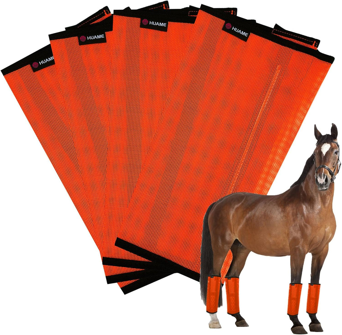 Horse Fly Boots, Breathable Mesh Protection Set of 4, Comfortable Horse Leggings, Breathable Mesh Design, Equine Supplies for Reduce Stomping, Hoof Damage & Leg Fatigue (Purple, Large) - Image 12