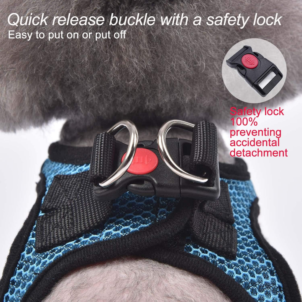 Small dog harness with reflective piping feature